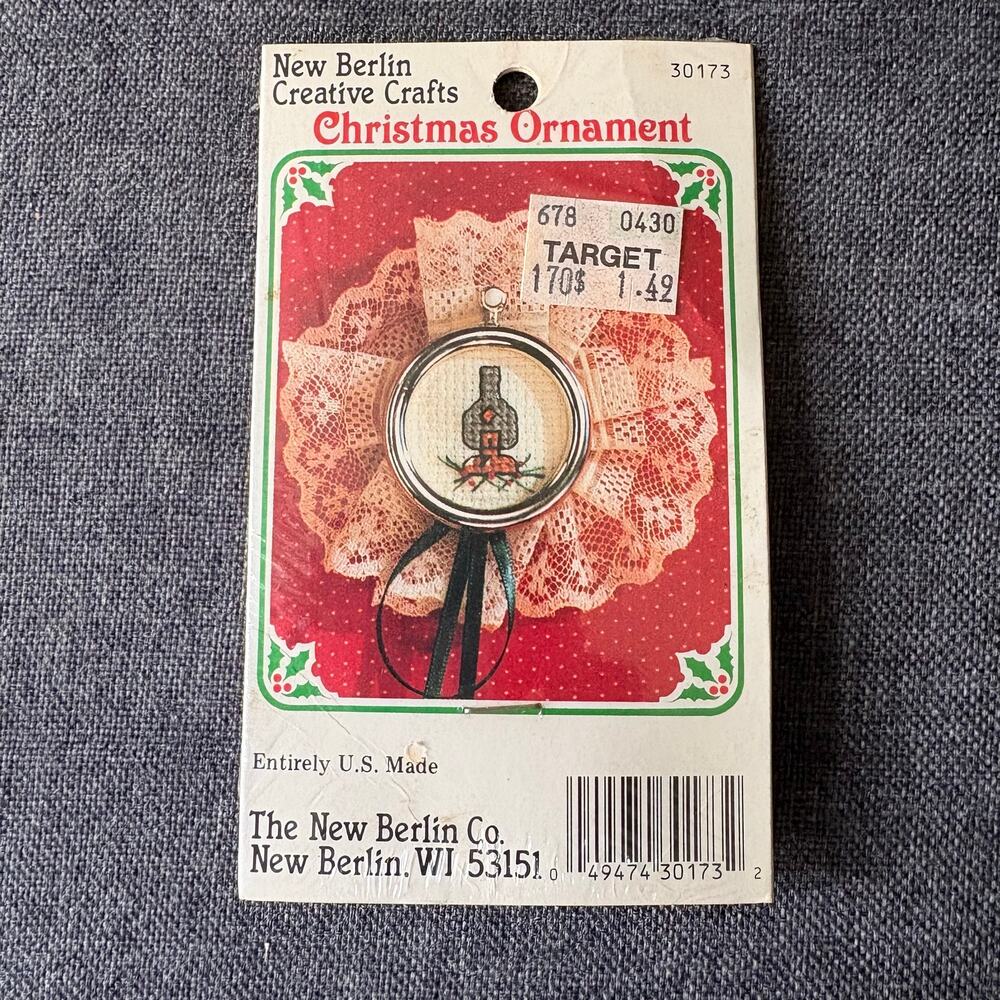 Oil Lamp Christmas Ornament Vintage Counted Cross Stitch Kit by New Berlin Co.